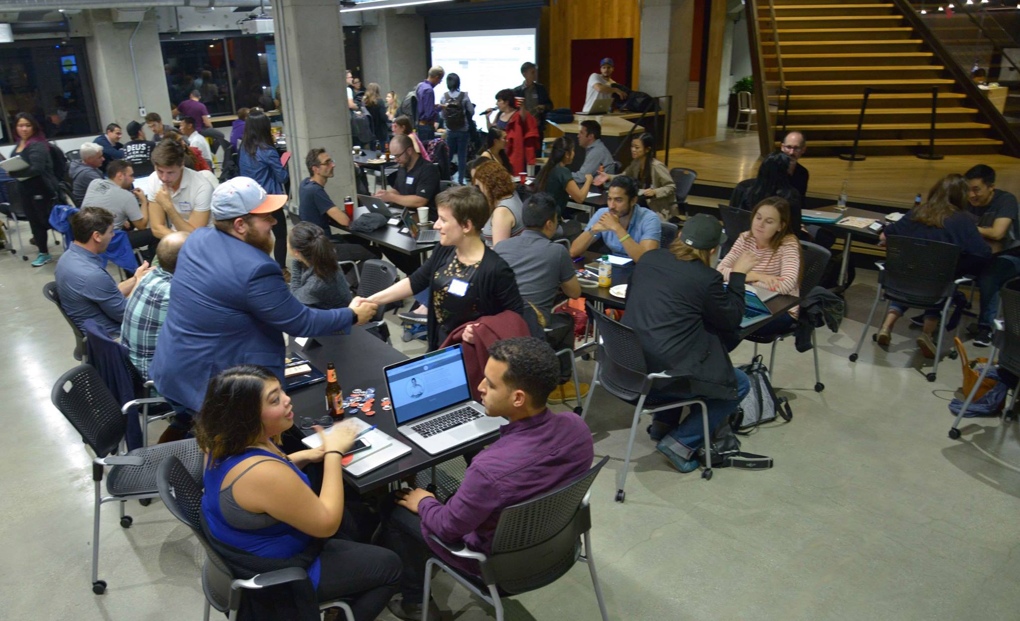 A full room of designers at a Cascade SF event